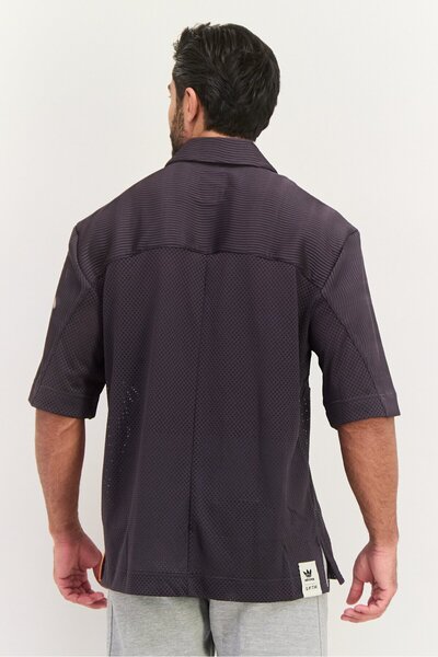 adidas Men Sportswear Fit Short Sleeves Outdoors Jacket, Dark Grey