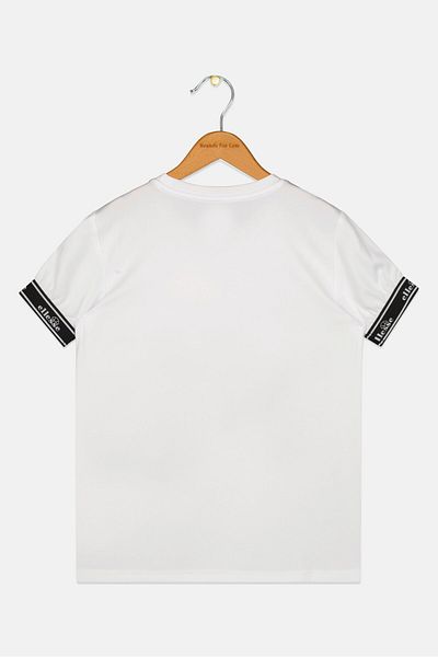 Ellesse Kids Boy Graphic Printed Training T-shirt, White Combo