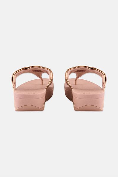 Fitflop Women Lulu Lasercrystal Slip On Sandals, Peach