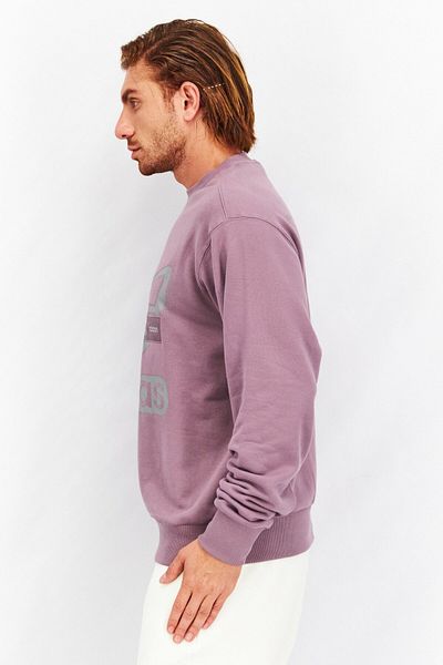 adidas Men Sportswear Fit Long Sleeves Adicolor Sweatshirt, Light Purple