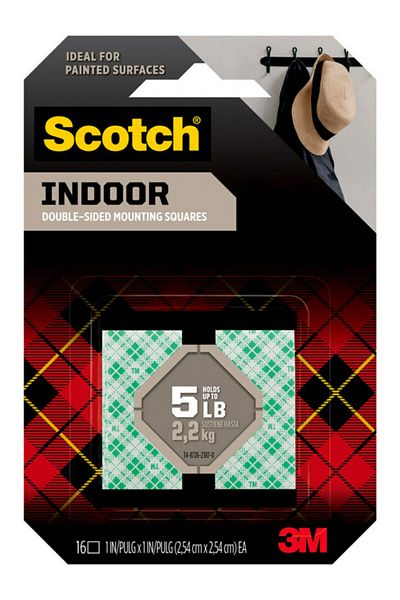 Scotch 111S-SQ-16 INDOOR DS MTG TAPE 1 IN X 1IN