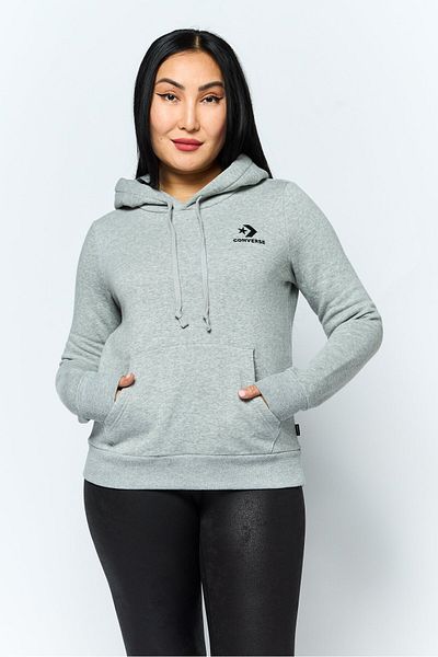 converse Women Sportswear Fit Outdoor Hooded Sweatshirt, Grey