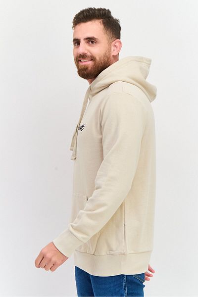 Lyle & Scott Men Embroidered Logo Long Sleeves Hoodies, Beige
