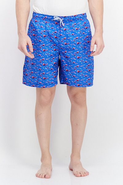 TailorByrd Men Allover Print Board Shorts Swimwear, Blue Combo