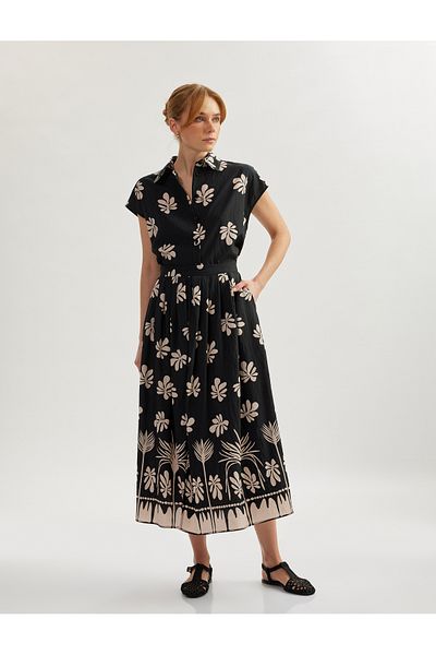 Koton Cămașă din viscoză fără mâneci cu model floral, cu potrivire confortabilă