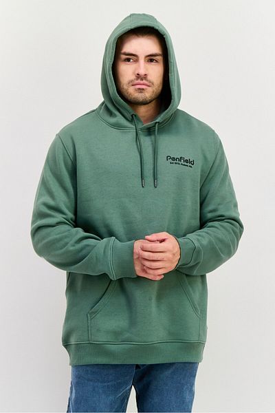 Penfield Men Long Sleeve Brand Logo Hoodie, Green