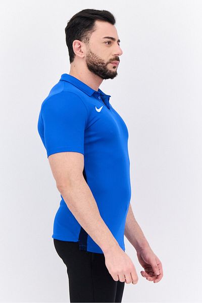Nike Men Dri Fit Shots Sleeve Football Polo Shirts, Blue