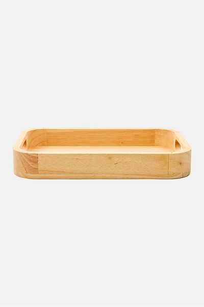 Muy Mucho Wooded Tray , Tan