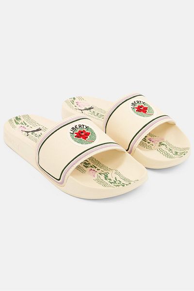 Puma x Liberty Women Leadcat 2 F Slip On Embroidered Slipper, Beige