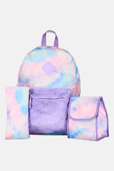 Sutton Studio Kids Girl 3 Pieces Tie Dye Print Backpack 29 L x 42 H x 13 W cm, Pink