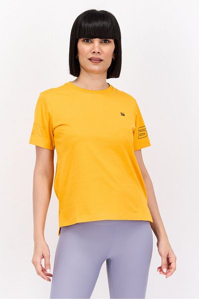 SKECHERS Women Regular Fit Outdoor T-Shirts, Yellow