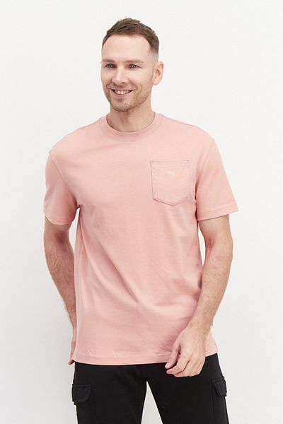 Puma Men Sportswear Fit Brand Logo Training T-Shirt, Pink