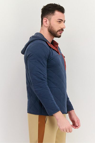 Hurley Men Hooded Long Sleeve Quilted Sweatshirt, Navy