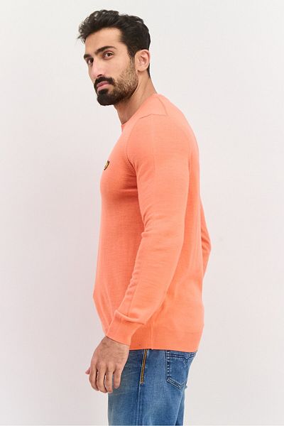 Lyle & Scott Men Crew Neck Brand Logo Sweatshirt, Coral