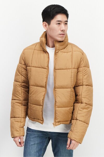 Asos Design Men Plain Bomber Jacket, Camel