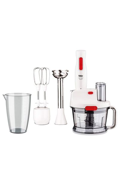 Fakir Mr. Chef Quadro Blender Set - Cream, 4-in-1 Hand Blender with Chopper, Whisk & Measuring Jug