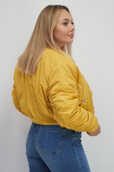 Cropp Women Solid Bomber Jackets, Mustard