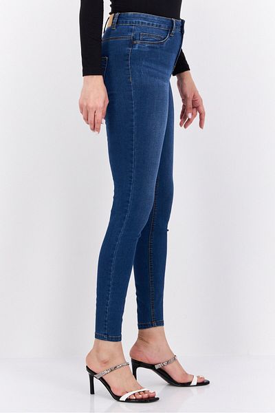 Noisy May Women Skinny Fit Mid Rise Stretchable Jeans, Blue