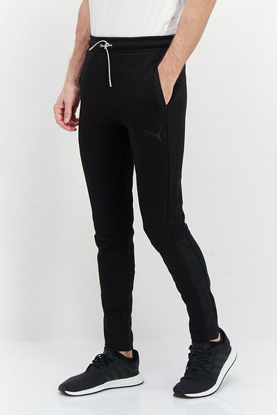 Puma Men Slim Fit Drawstring Brand Logo Track Pants, Black