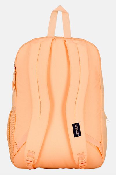 Jansport حقيبة ظهر بشعار العلامة التجارية للبنات 45 سم ارتفاع × 32 سم طول × 14 سم عرض، لون الخوخ النيون