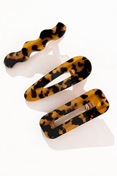 New Obsessions Πολυτελής ακρυλική φουρκέτα χελώνας 3 Πακέτο