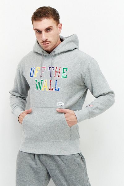 Vans Men Sportswear Fit Long Sleeve Embroidered Hoodie, Grey