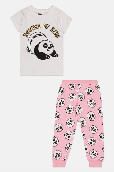 Dreamworks Kids Girl 2 Pcs Short Sleeve Graphic Print Pyjama Set, Pink