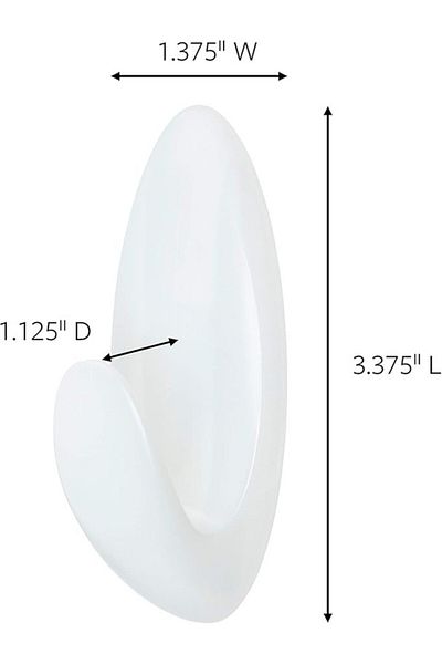 COMMAND 3M COMMAND™  BATH HOOK WITH WATER RESISTANT STRIPS  MEDIUM BATH18 CLEAR FROSTED 2HK+3S/PK