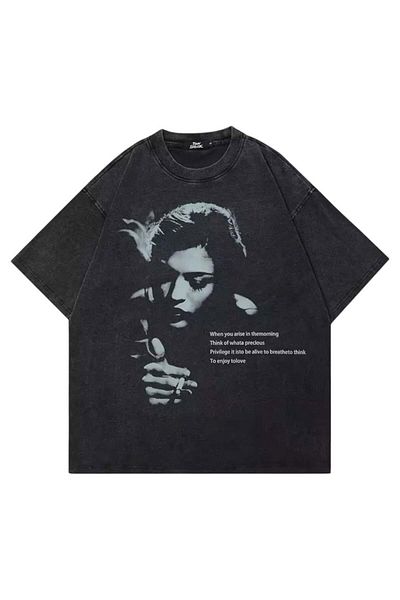 Gofeel Unisex Smoking Woman Washable Oversize Tshirt