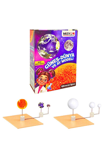 Genel Markalar Güneş - Dünya - Ay Modeli Yapım Seti 3 Lü Paket Set, Deney Seti