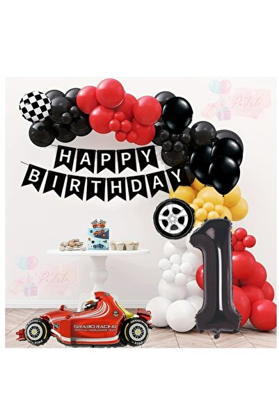 BİDOLUMUTLULUK Formula Yarış Arabası Folyo Balon Doğum Günü Balonları Parti K...