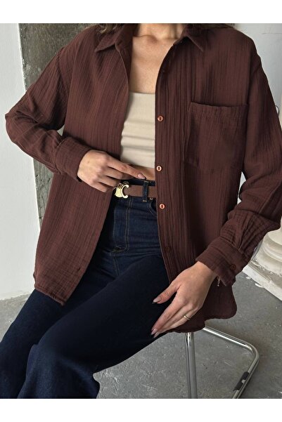 AÈC PRIVÈ Women's Muslin Fabric Regular Shirt - 100% Cotton, Breathable, Anti-Sweat 777