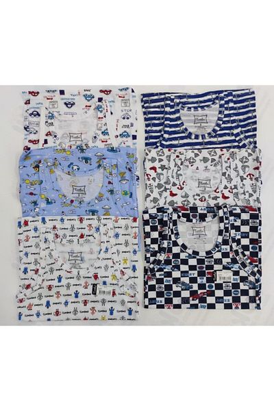 ENTAHA Boy's Mixed Color Elastane 6-Piece Undershirt