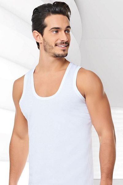 KEYAL Seher Men's White 12 Pack Classic Combed Cotton Undershirt 0001