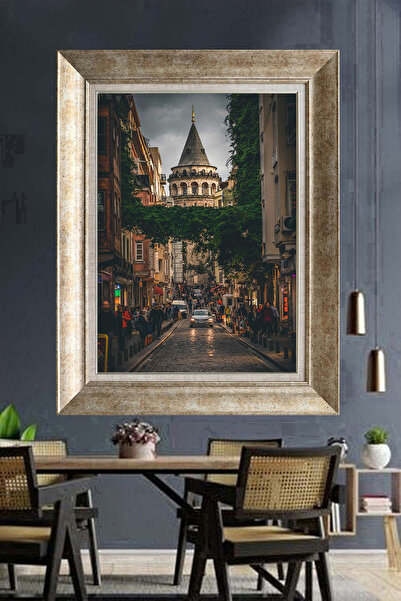 giyense Galata Kulesi Manzaralı Tablo – İstanbul Sokakları Temalı Duvar Dekoru