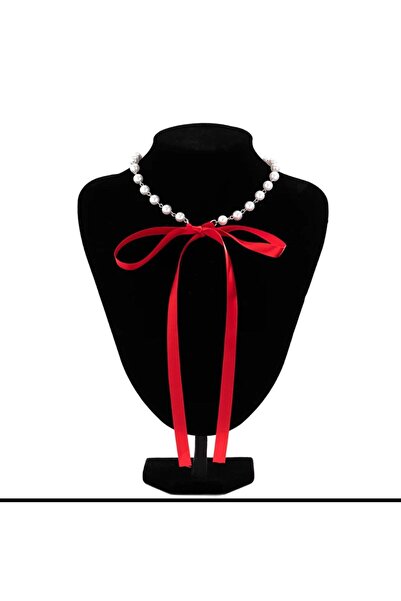 Shiklik MODA Satin Women's Necklace with Pearls to Complement Your Elegance