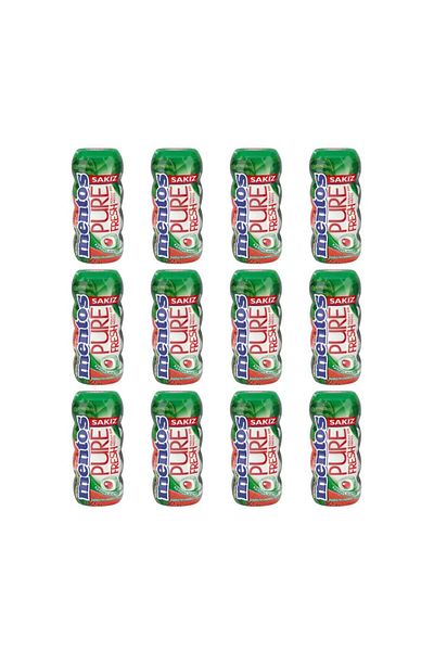 Mentos علكة دراجي بنكهة البطيخ الطازج الخالية من السكر 30 جم. * 12 قطعة