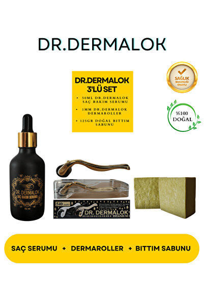 Dr.Dermalok 3'LÜ SET(SAÇ SERUMU, DERMAROLLER, BITTIM SABUNU)