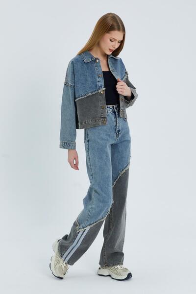 Shopping Shop Gray Denim Jacket Set