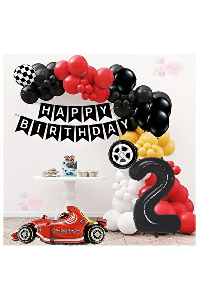 BİDOLUMUTLULUK Formula Yarış Arabası Folyo Balon Doğum Günü Balonları Parti K...
