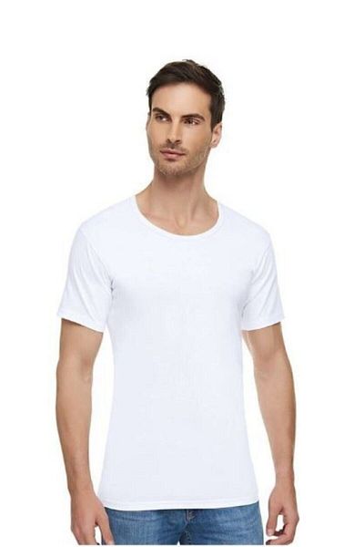KEYAL Tutku Combed Cotton Crew Neck Sleeves White Undershirt Set of 3