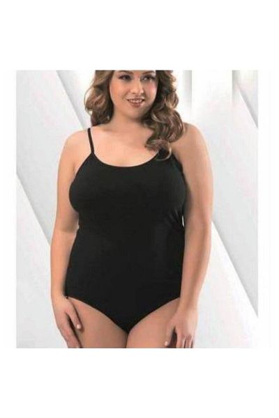 KEYAL Tutku Women's Black 3-Pack Snap Fastener Body Rope Strap Battal Bady Undershirt