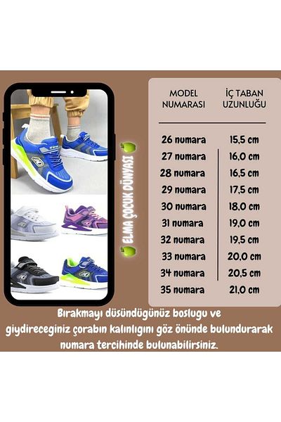 ALTUNTAŞ White Anatomical Sole Velcro Sports Sneakers for Boys and Girls - Summer Seasonal