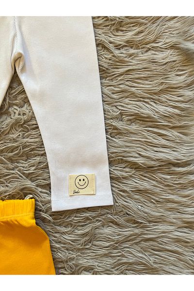 enes baby Pack of 2 Flexible Camisole Leggings with Smiley Face Smile Crest