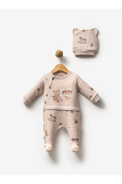 Bubbles Şapkalı Önden Düğmeli Tulum