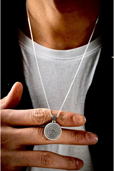 Ebrar Silver Gümüş Esmaül Hüsna Kolye 925 Ayar Gümüş Allah'ın 99 İsmi Yazılı Mat Esma-ül Hüsna Unisex Kolye