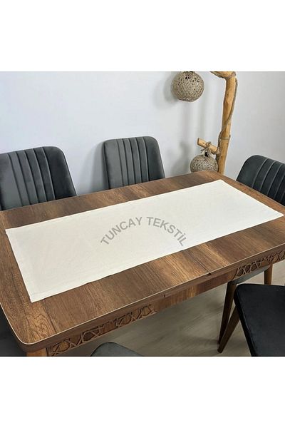 TUNCAY TEKSTİL Plain Plain Plain Linen Runner Ranır Buldan Coffee Table Cloth Table Top Cloth Shoemen 50x120