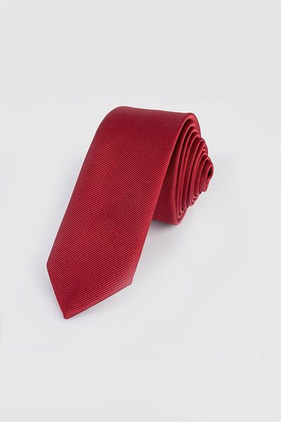 Tudors Men's Claret Red Tie - Thin Self Patterned
