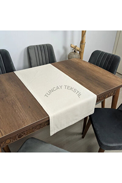 TUNCAY TEKSTİL Sade Düz Işlemesiz Keten Runner Ranır Buldan Sehpa Örtü Masa Üstü Örtüsü Şömen 50x150