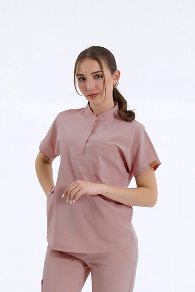 Brl Üniforma سترة علوية واحدة من الليكرا ذات الياقة القاضية للطبيب والممرضة ا...